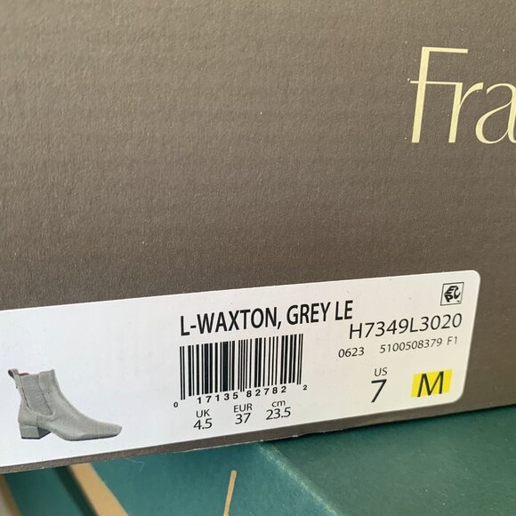 Franco Sarto L-Waxton H7349L3 Chelsea Boots Women 7 W Gray Leather Side Zip 0745 - Picture 9 of 10